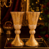 گلدان کریستال طلاکوب