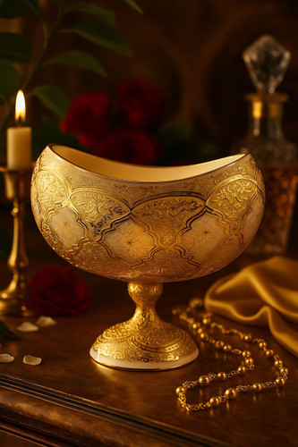 کشکول کریستال طلاکوب