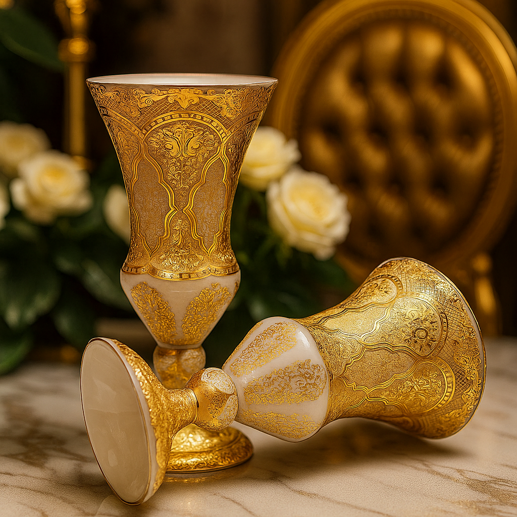 گلدان کریستال طلاکوب مدل پوهار