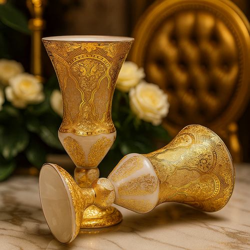 گلدان کریستال طلاکوب مدل پوهار