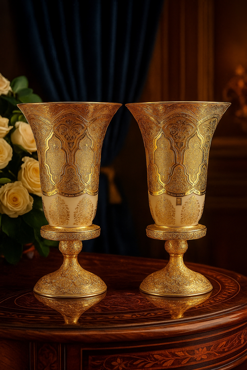 گلدان کریستال طلاکوب 405