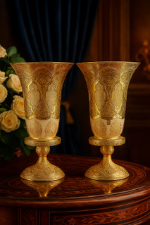 گلدان کریستال طلاکوب 405