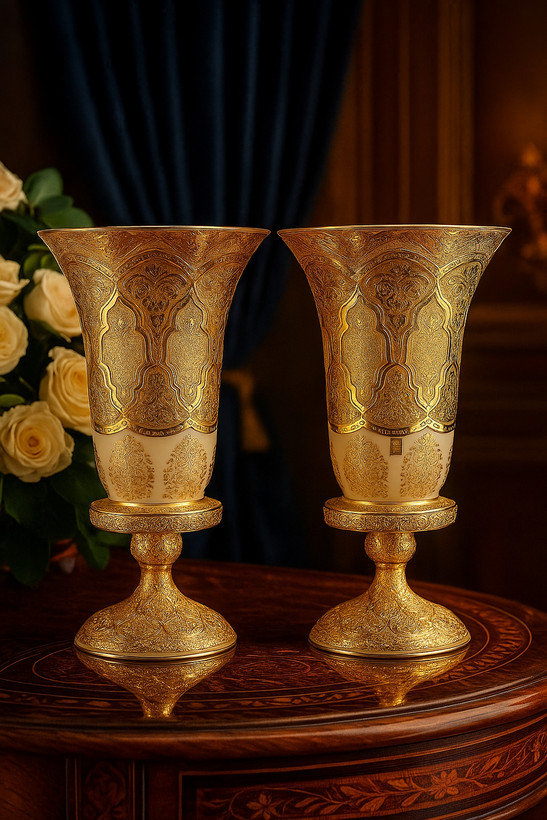 گلدان کریستال طلاکوب 405