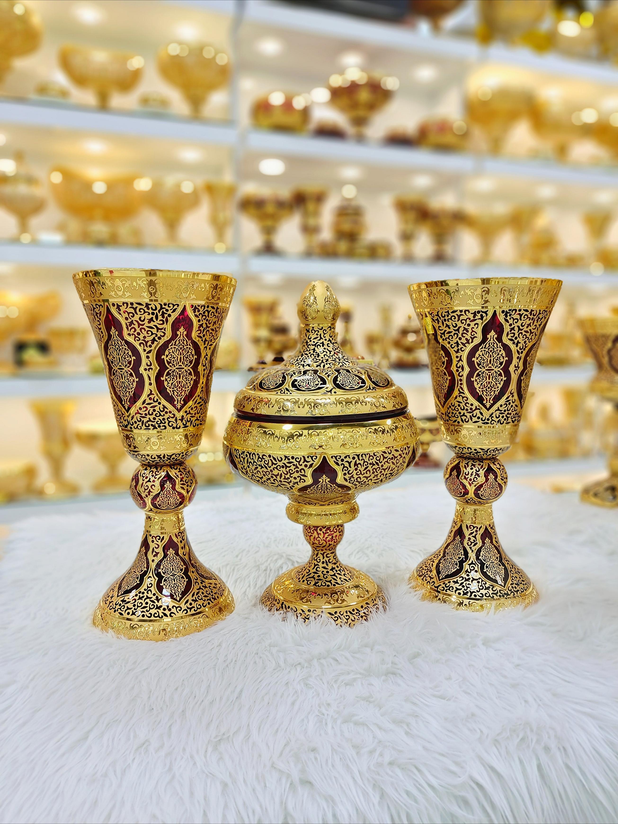 خرید ست سه تیکه گلدان و شکلات خوری