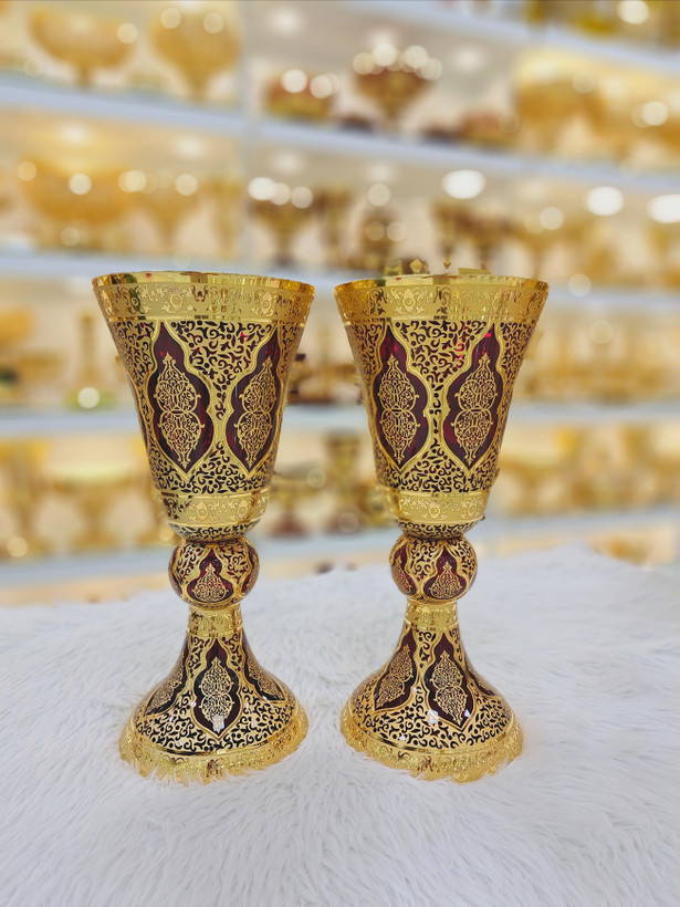 ست کنسولی کریستال طلاکوب