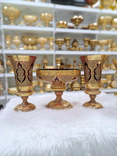 ست سه تیکه گلدان و میوه خوری کریستال