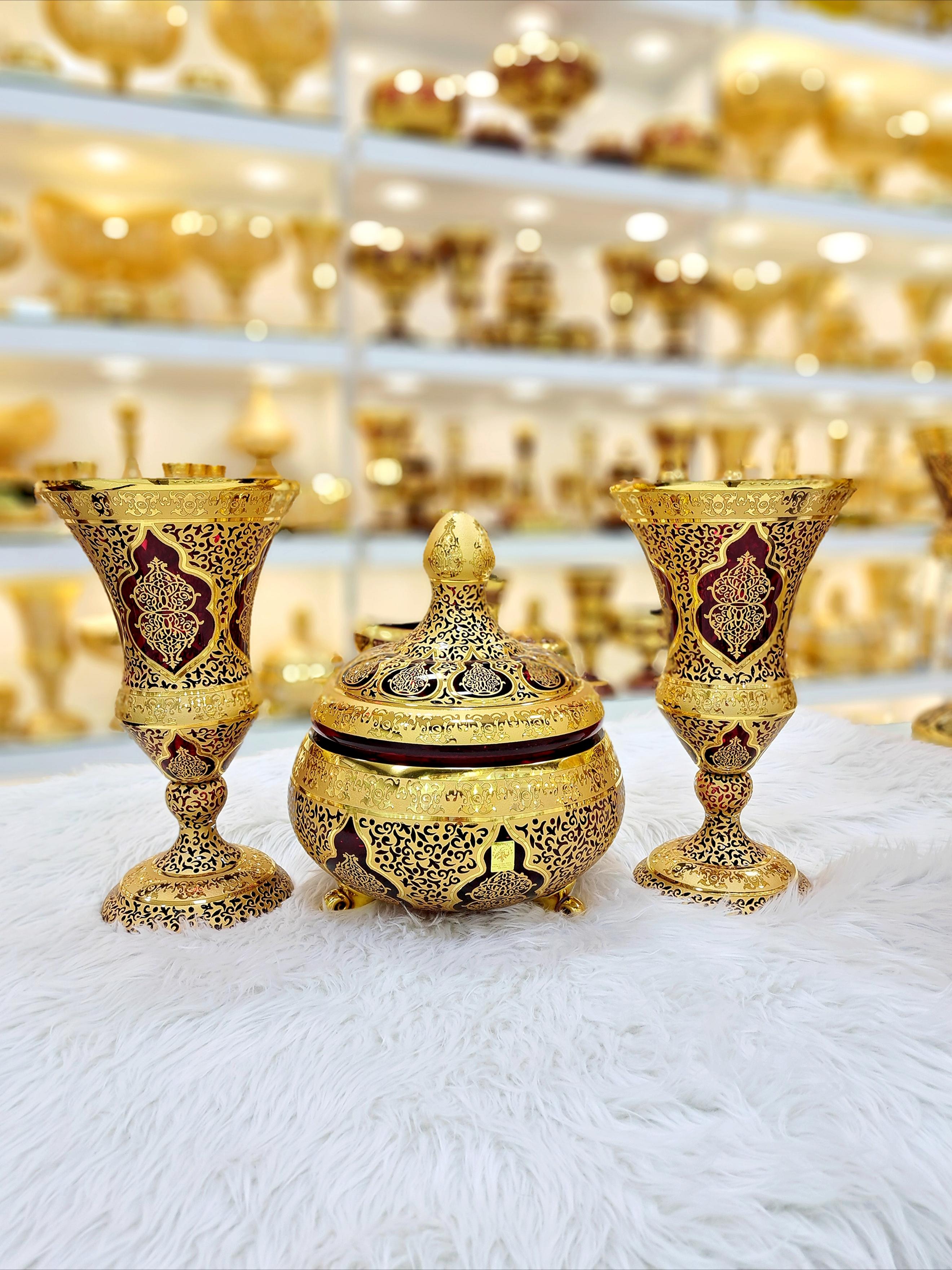 ست گلدان و شکلات خوری پیتر کریستال