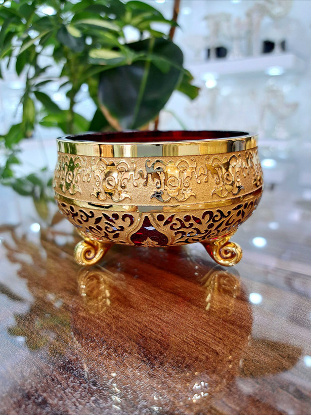 خرید سرویس کریستال طلاکوب طرح کاستل