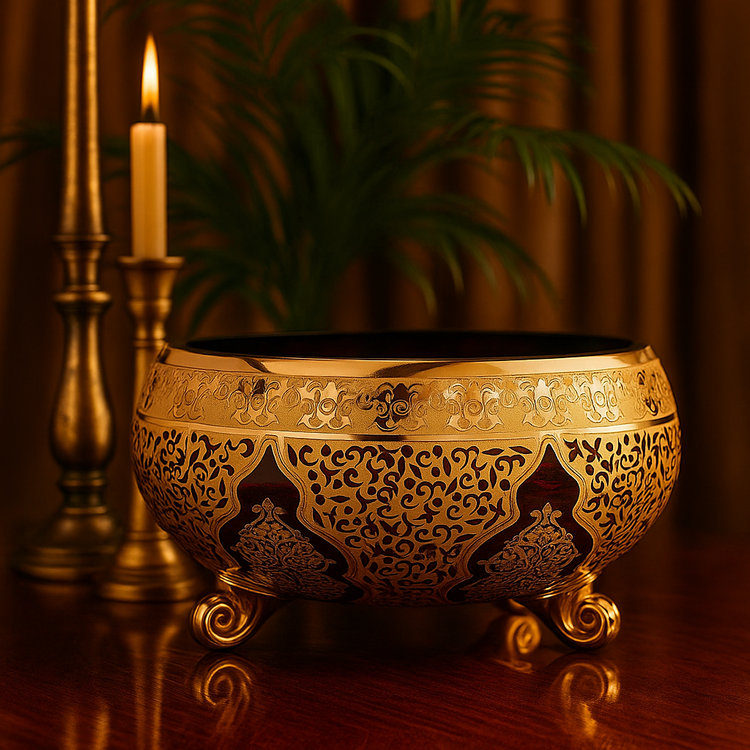 کاسه سه پایه کریستال طرح کاستل