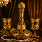 ست تنگ و جام کریستال طلاکوب