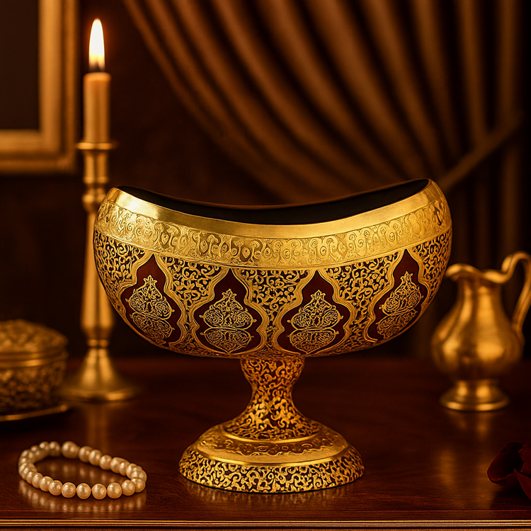 کشکول کریستال طلاکوب طرح کاستل