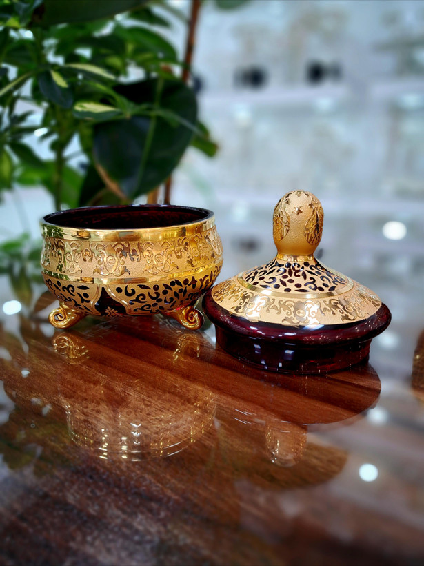 قندان کریستال زرشکی