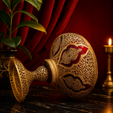 کاسه آجیل کریستال طلاکوب پایه دار