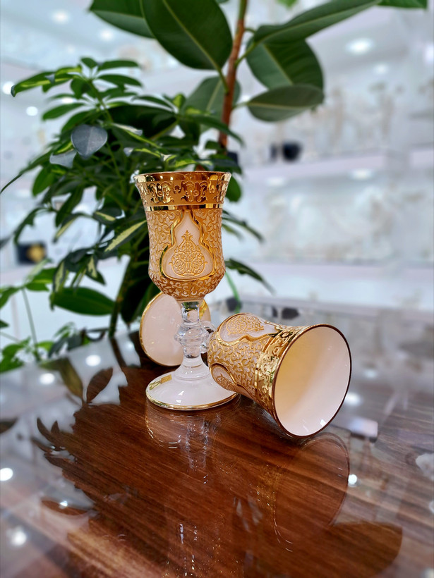 خرید سرویس شرابخوری کریستال اصل طلاکوب