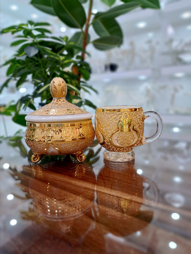 ست فنجان و قندان کریستال پیتر کریستال