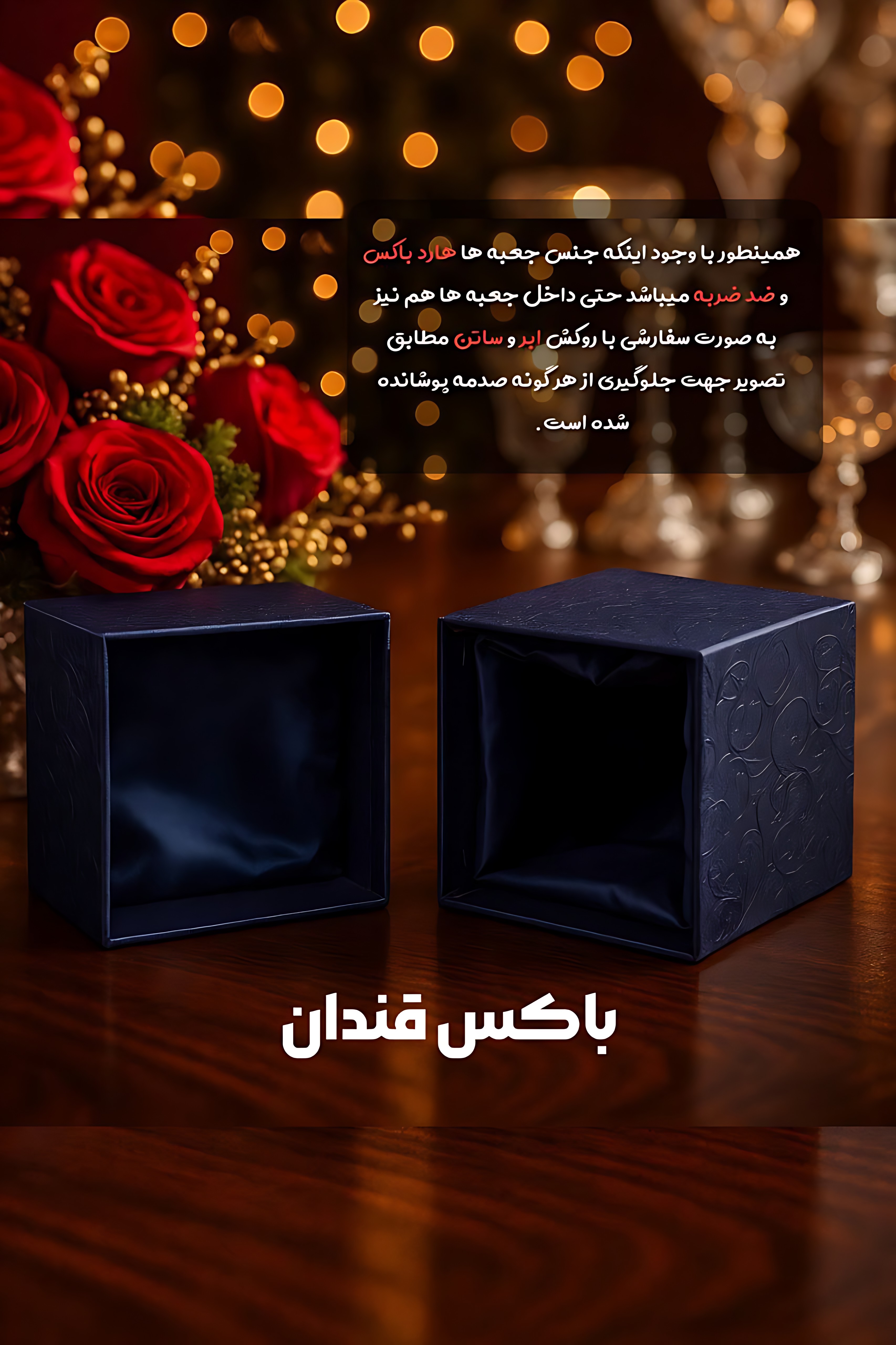 جعبه ست قندان و فنجان کریستال اصل طلاکوب