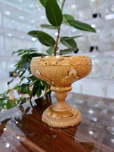 کاسه آجیل طرح کاستل رنگ کرم