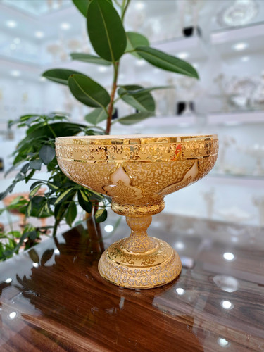 میوه خوری کریستال طلاکوب سایز متوسط