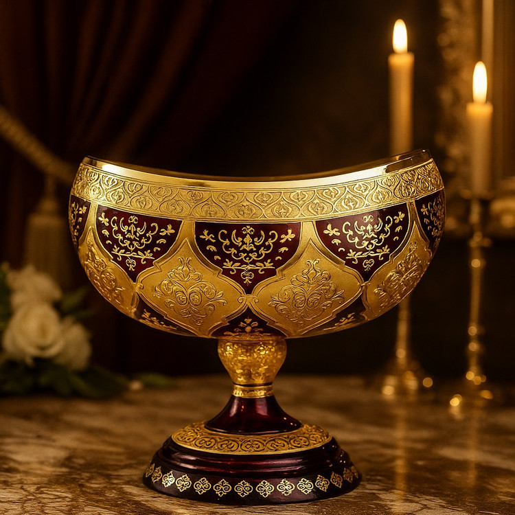 کشکول کریستال طلاکوب طرح ونوس