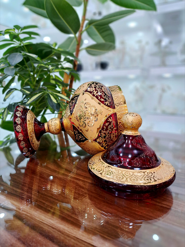 خرید شکلات خوری کریستال رنگ زرشکی