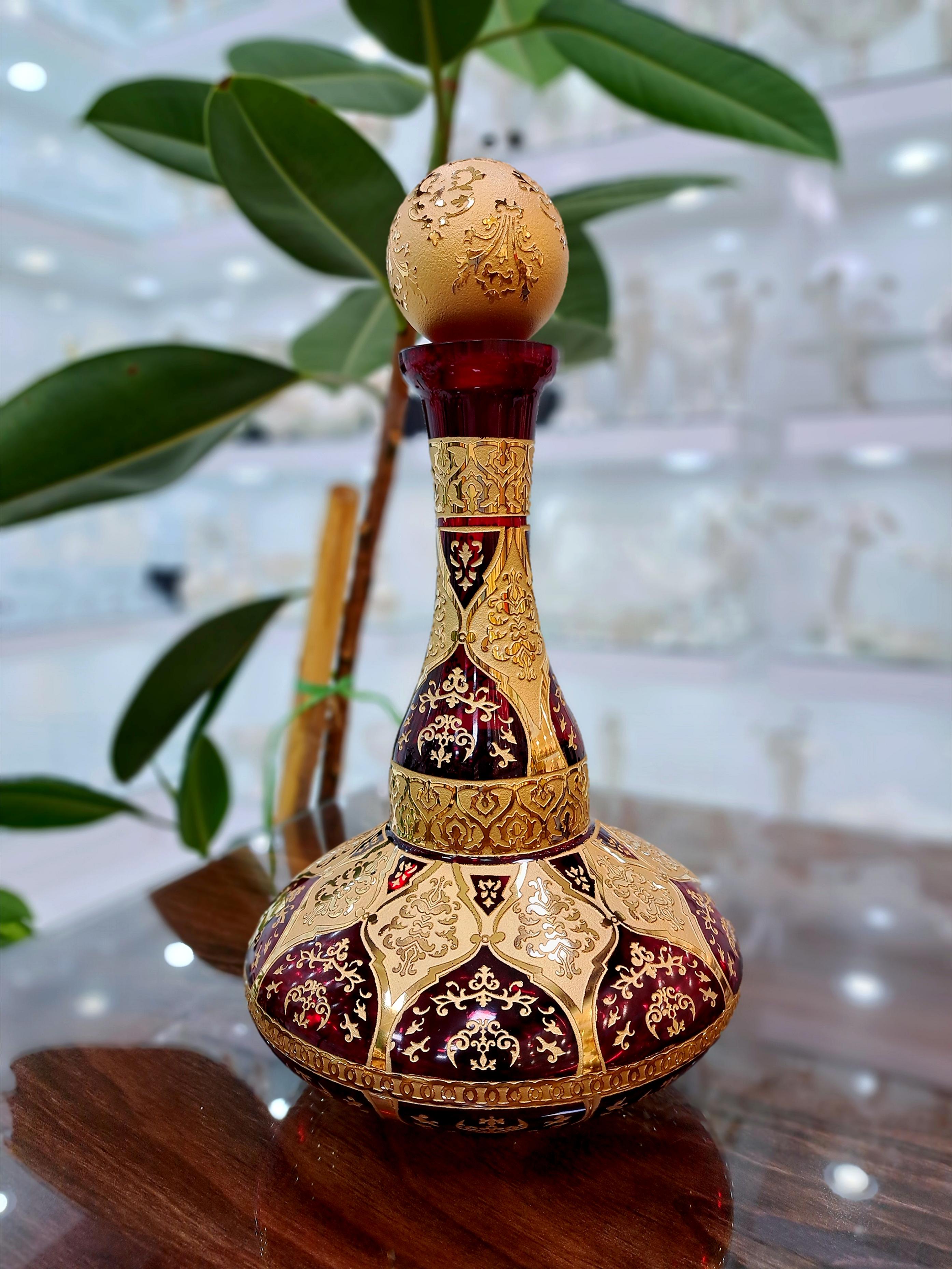 قیمت ست تنگ و جام کریستال طلاکوب