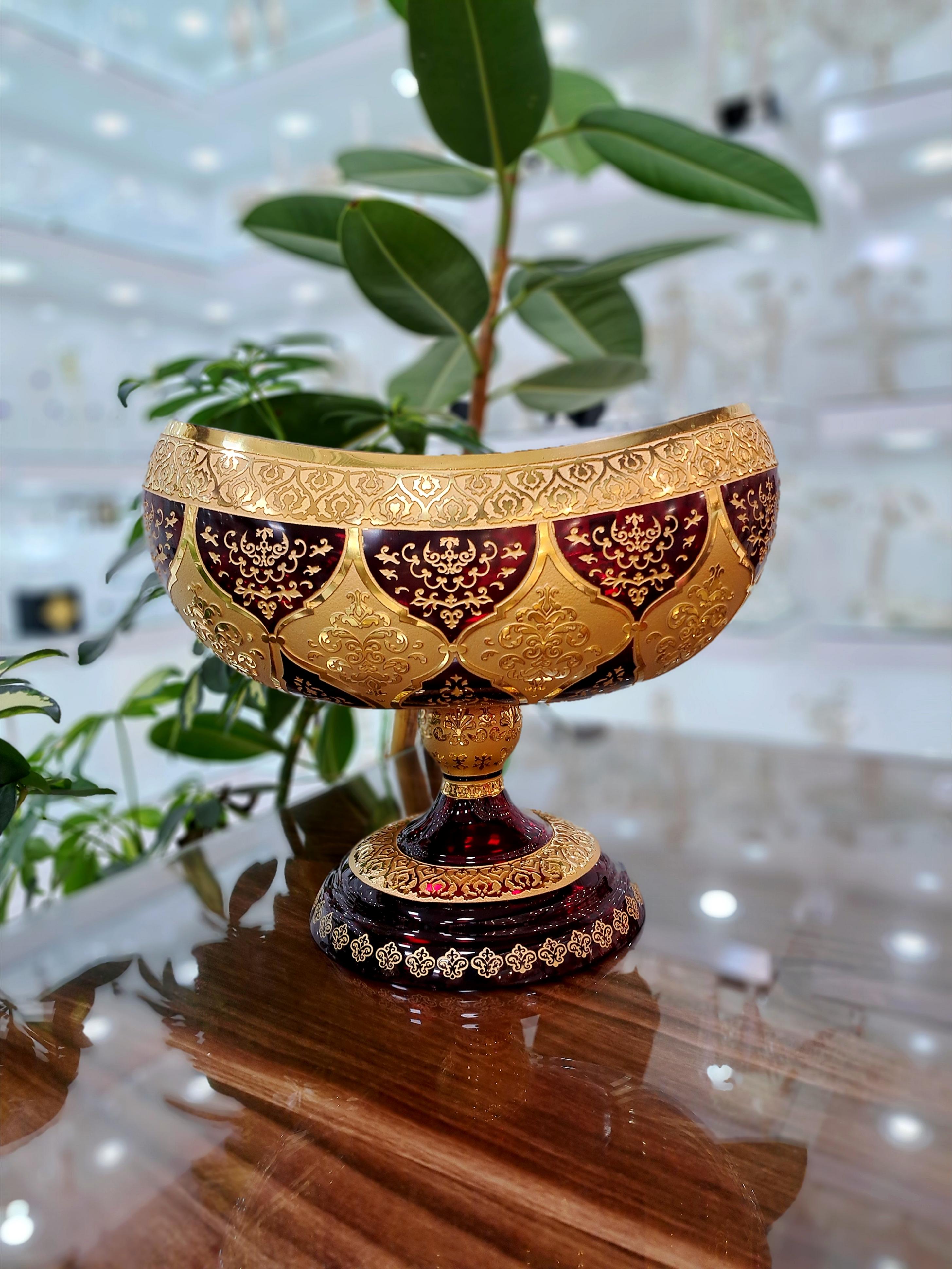 خرید ست کنسولی کریستال رنگ قرمز