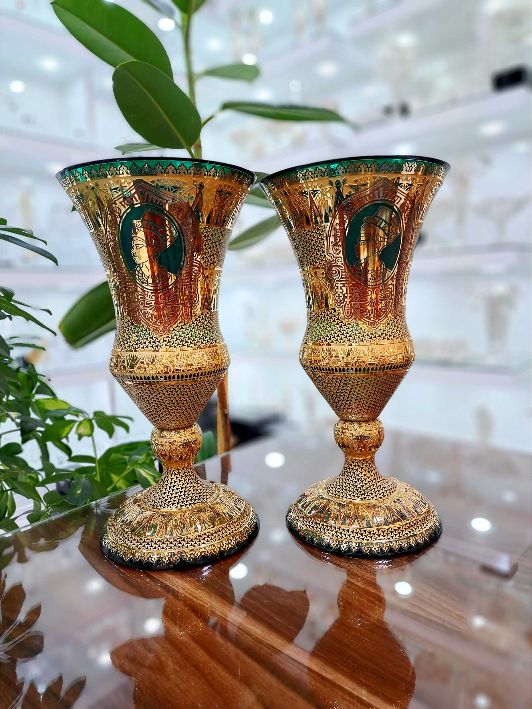 خرید گلدان کریستال طلاکوب طرح دیانا