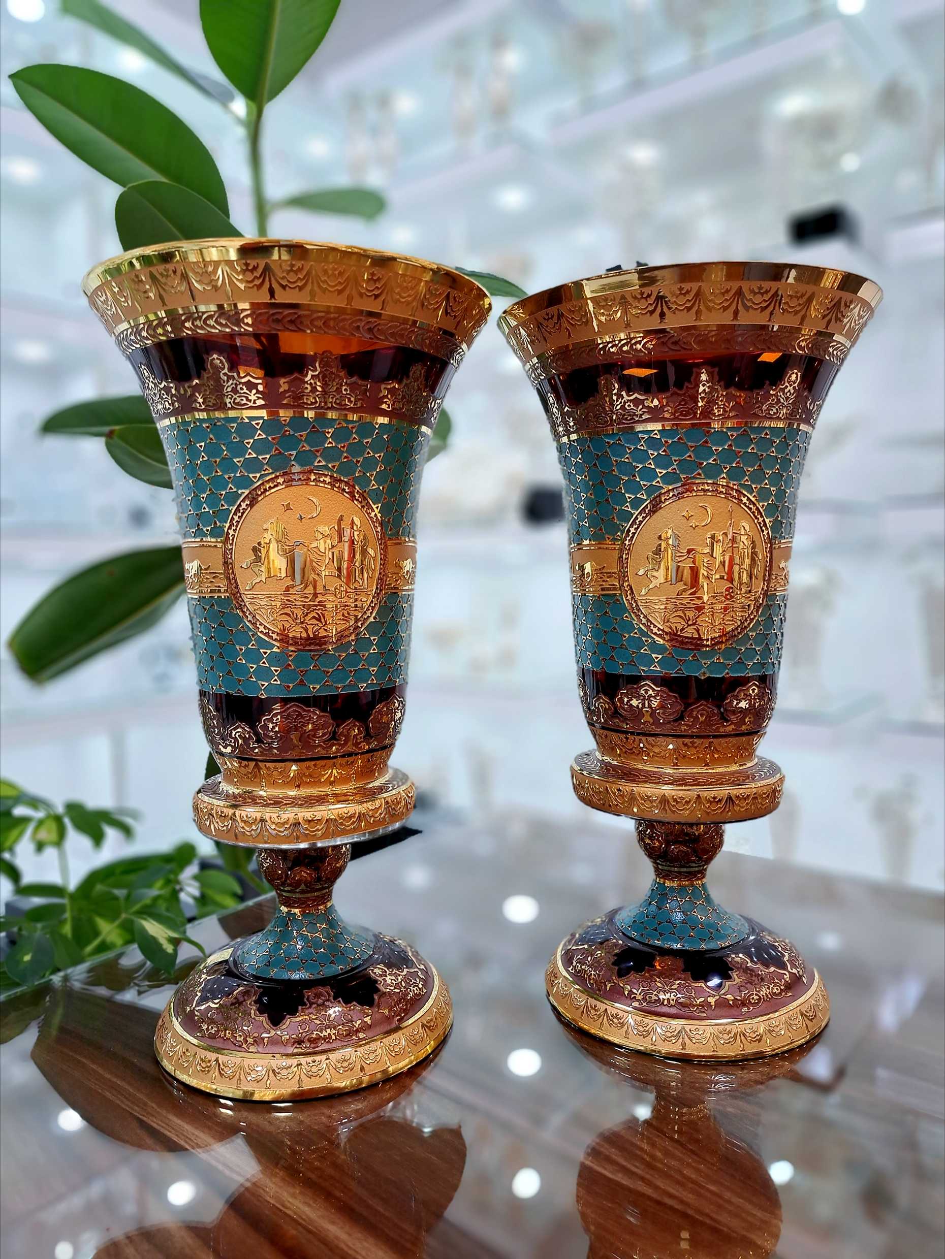 خرید ست کریستال اصل ژوپیتر عسلی