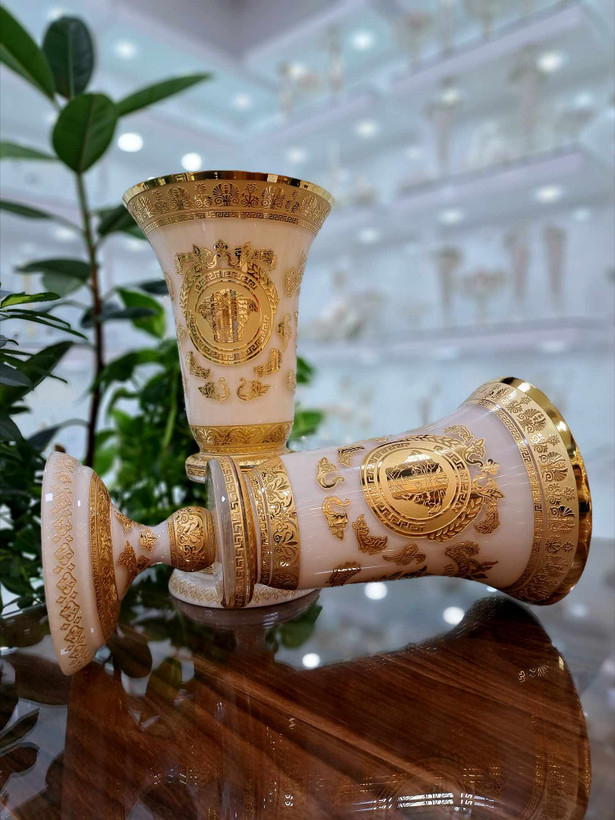 ست گلدان نیم پایه و میوه خوری 410 کریستال ورساچه