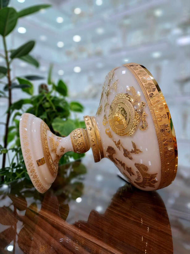 میوه خوری کریستال طلاکوب بزرگ