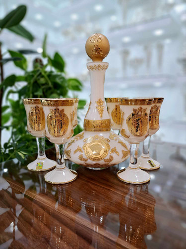 خرید سرویس تنگ و جام کریستال طلاکوب ورساچه