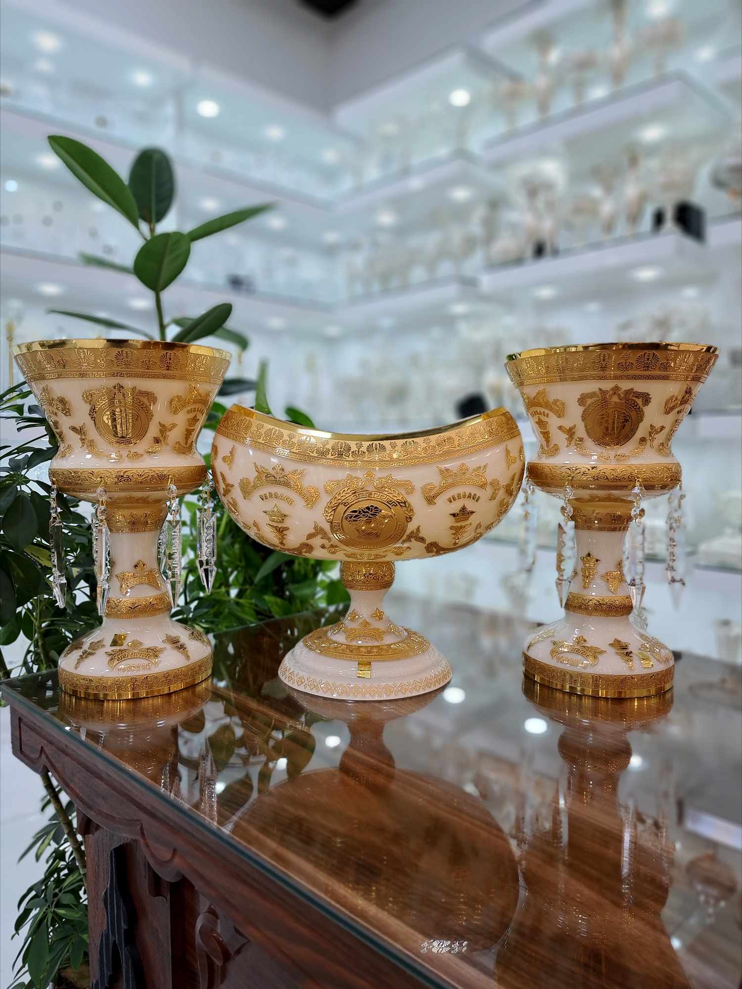 ست سه تیکه شمعدان و کشکول