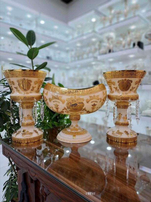 ست سه تیکه شمعدان و کشکول