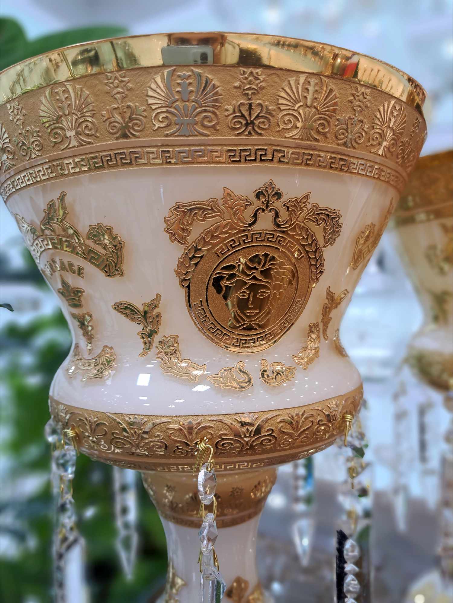 ست سه تیکه کنسولی کریستال طلاکوب