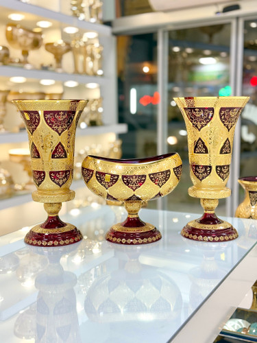 ست سه تیکه کریستال طلاکوب طرح ونوس