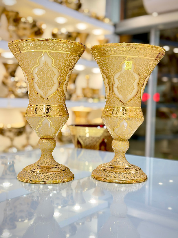 خرید گلدان کریستال طلاکوب پوهار