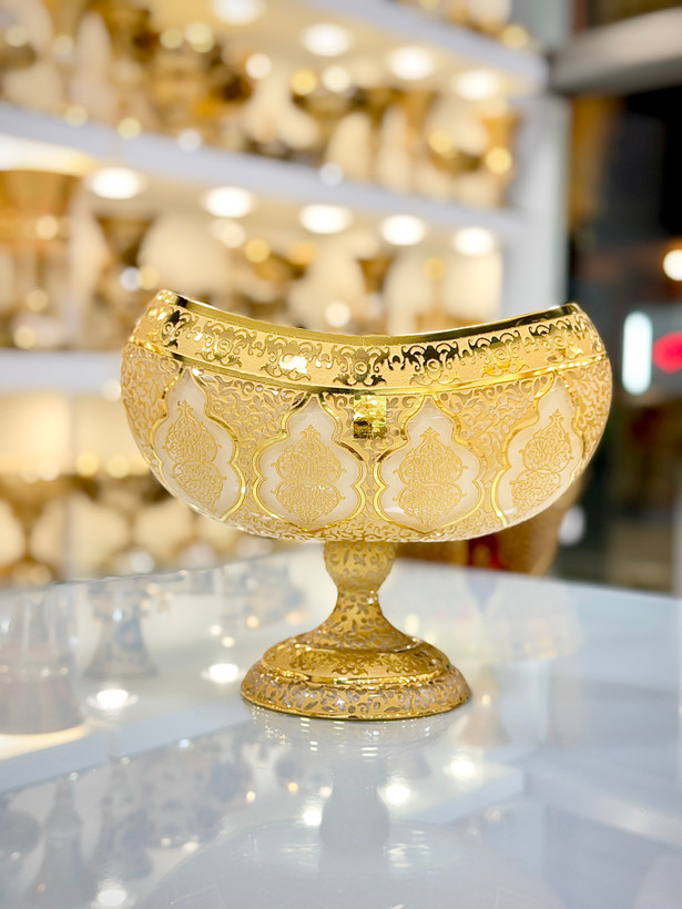 خرید گلدان و کشکول کریستال طلاکوب