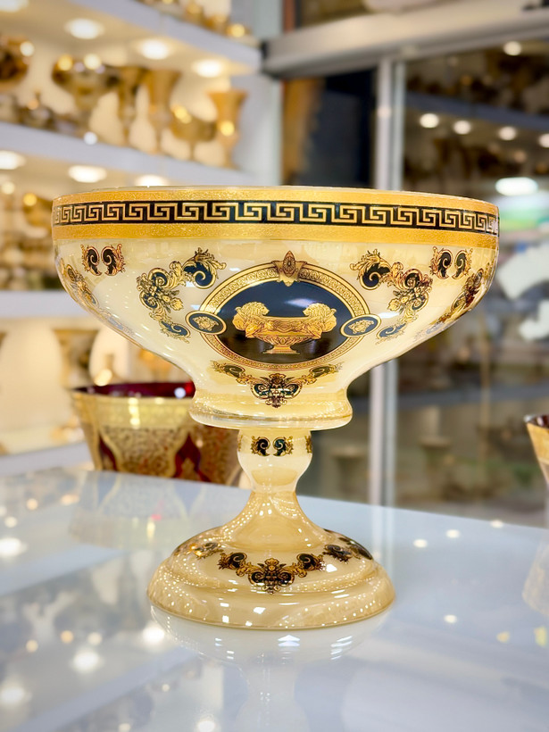 خرید میوه خوری کریستال طلاکوب طرح ورساچه