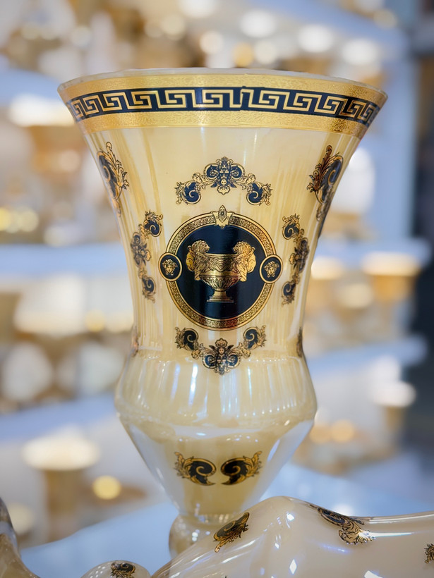 خرید گلدان کریستال طلاکوب برند پیتر کریستال