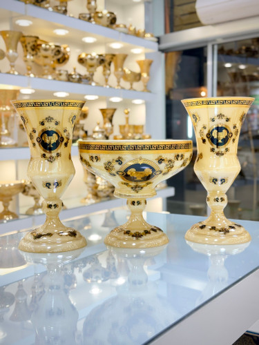 ست سه تیکه کریستال طلاکوب ورساچه کاریزما