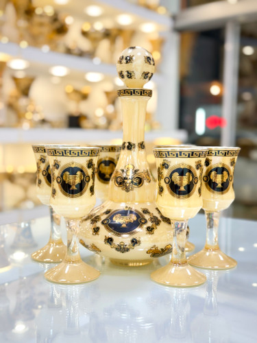 ست تنگ و جام کریستال طلاکوب