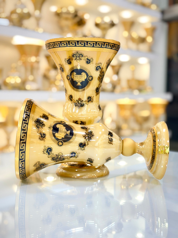 ست سه تیکه کریستال طلاکوب مناسب میز کنسول