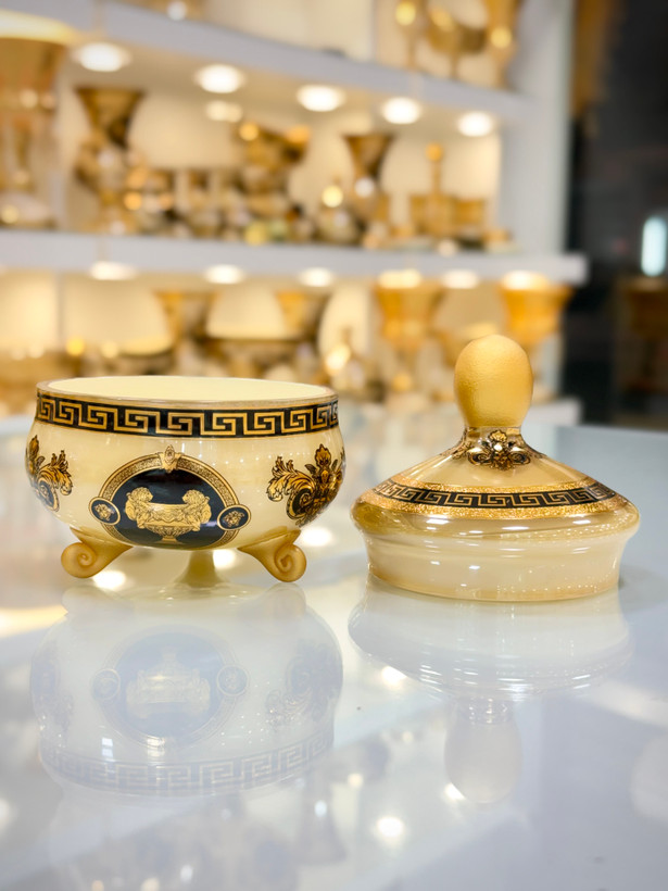 خرید ست چایخوری کریستال طلاکوب