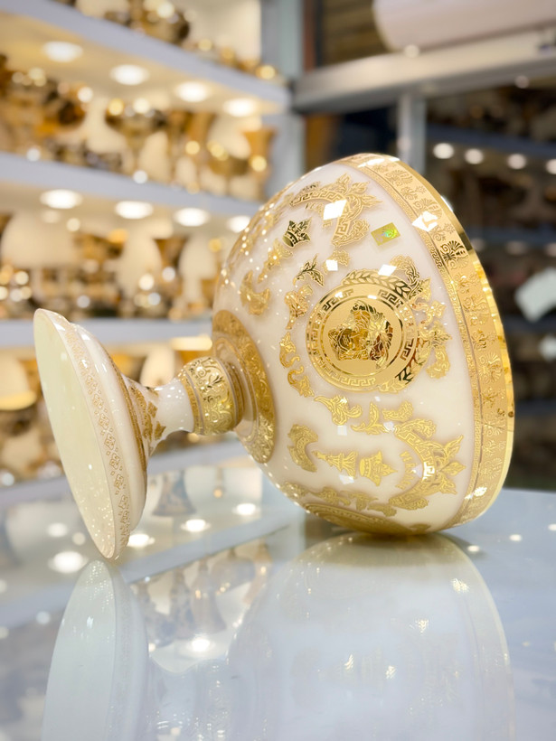 ست گلدان و میوه خوری کریستال طرح ورساچه