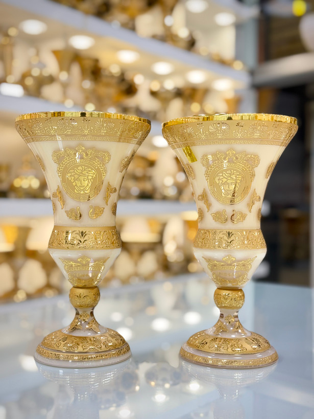 خرید گلدان کریستال طلاکوب از برند پیتر کریستال