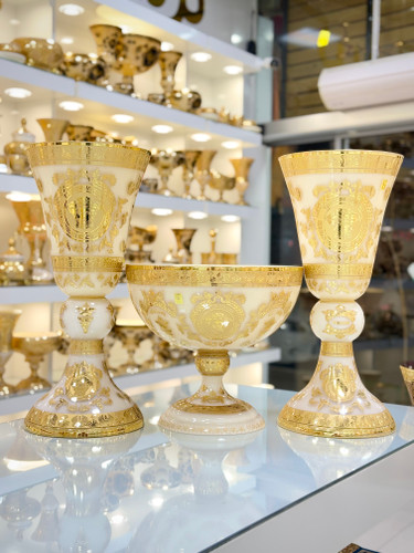 خرید ست کنسولی طلاکوب پیتر کریستال