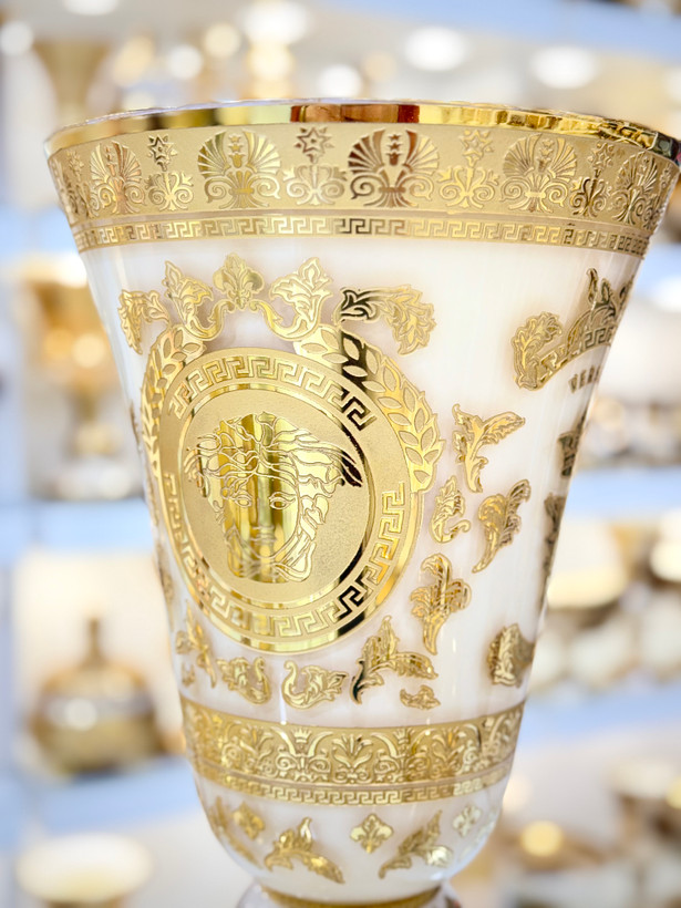 گلدان کریستال طلاکوب ورساچه پیترکریستال