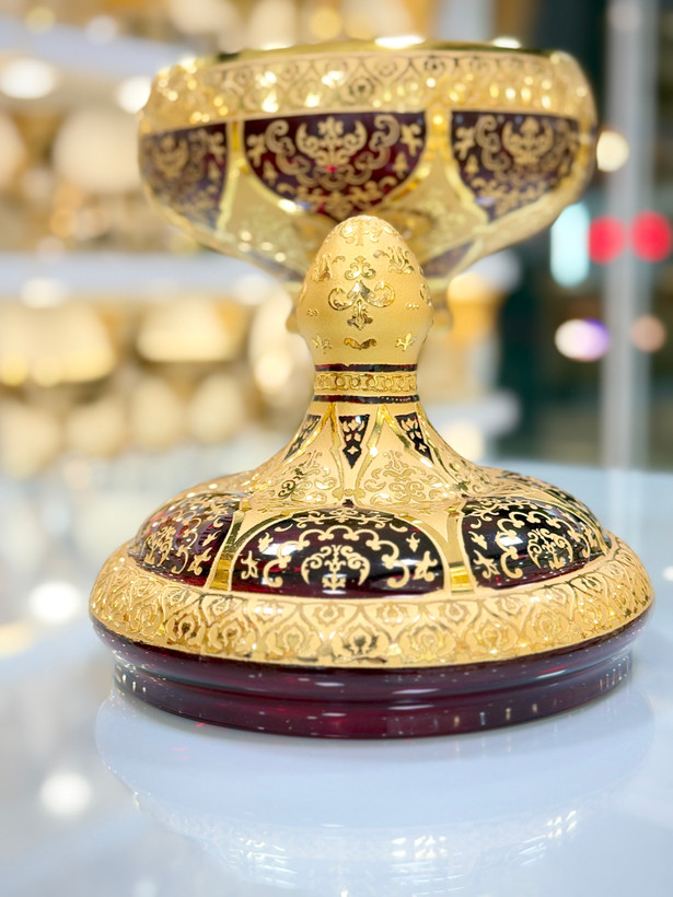 خرید شکلات خوری کریستال طلاکوب دستساز