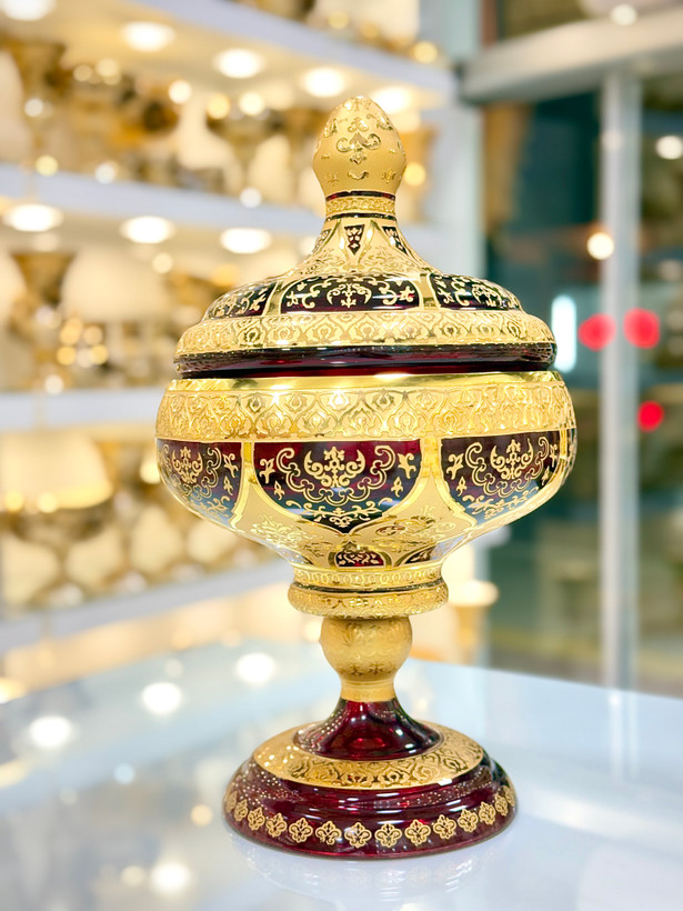 شکلات خوری کریستال طلاکوب طرح ونوس