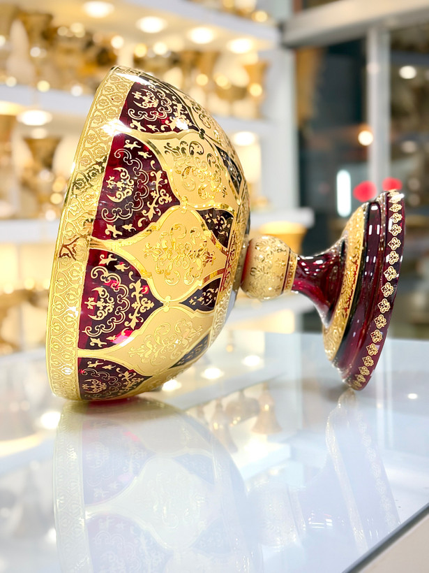 خرید میوه خوری سایز485 طلاکوب زرشکی